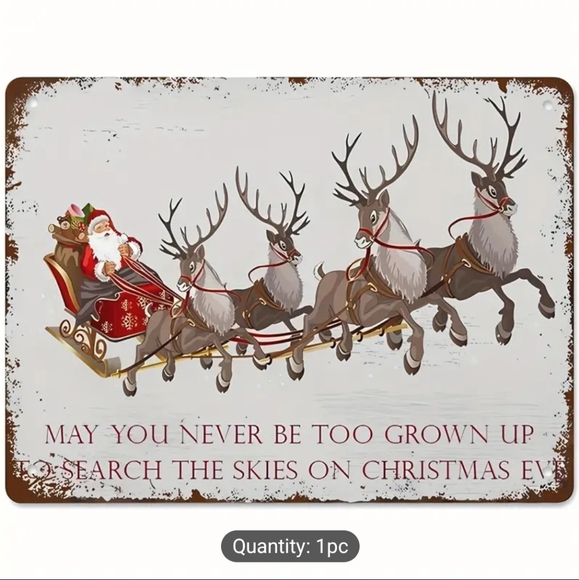 ONE Christmas Vintage Reproduction Metal Tin Sign 8X12". MESSAGE ME WITH CHOICE - Picture 11 of 11